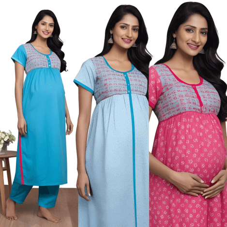 comfortable nursing nighty for postpartum mothers