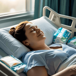 "new mom using maternity pads after childbirth"