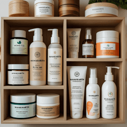 Natural skincare products for postpartum moms