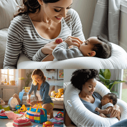 New mom using daily essentials after delivery