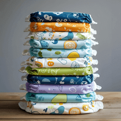 stack of eco-friendly baby diapers