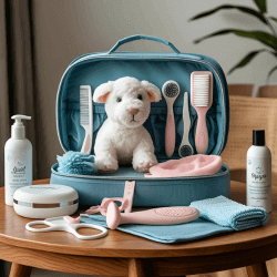 Baby care items grooming kit with nail clipper and brush